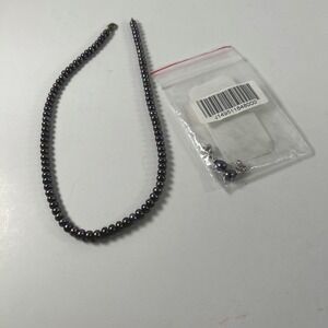 Qvc Ross Simon Iridescent Hemlite Pearl Necklace & Earrings‎ Pierced